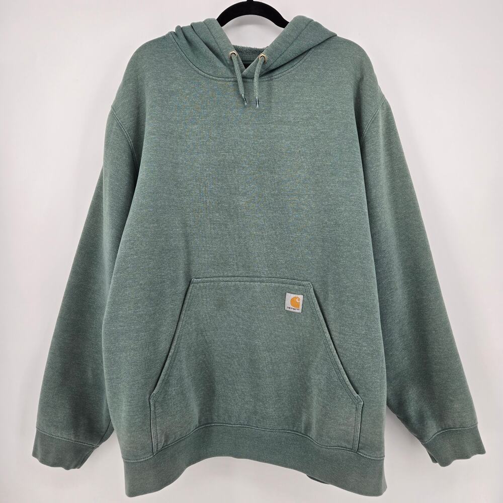 Carhartt Loose Fit Hoodie Light Green Men’s 2XL Workwear Heavyweight Sweatshirt